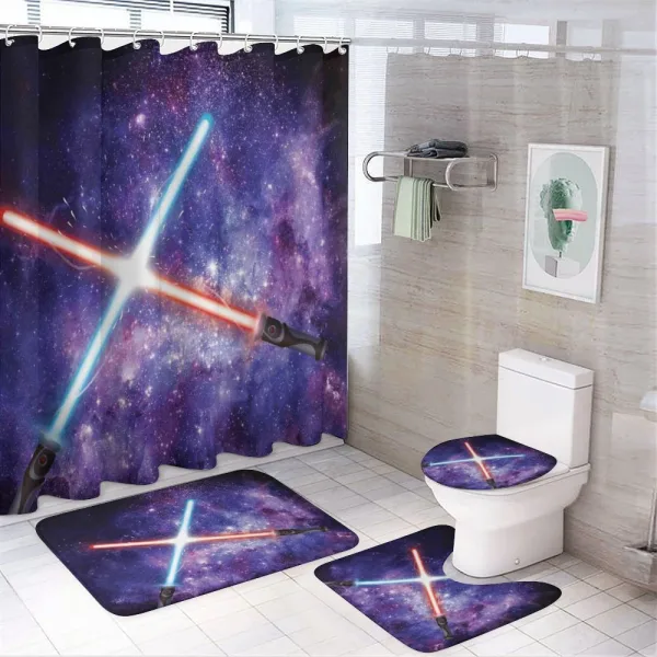 Theme on a shower curtain