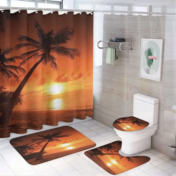 Twilight Coconut Palms on a shower curtain