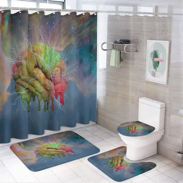 Visual Modern Energy on a shower curtain