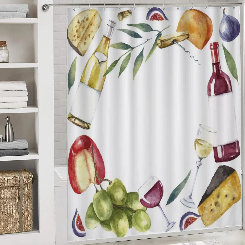 Watercolor Food Wine Frame — Detail 4