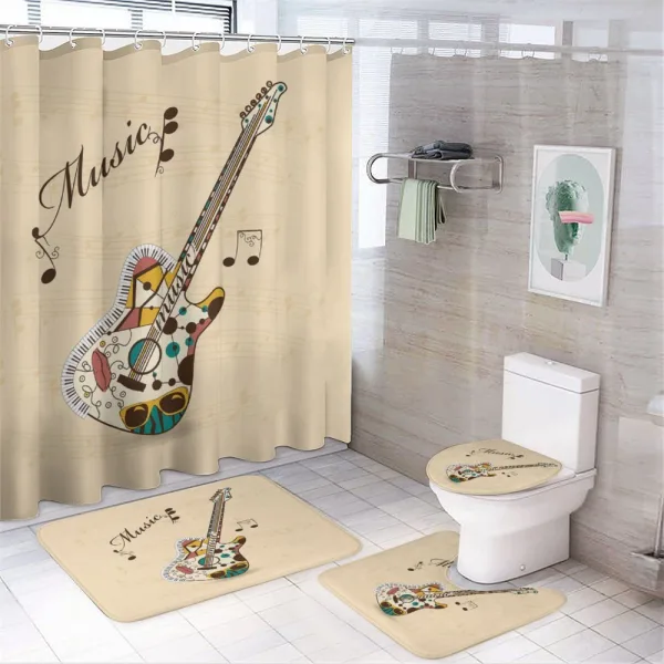 Abstract Funk Instrument on a shower curtain