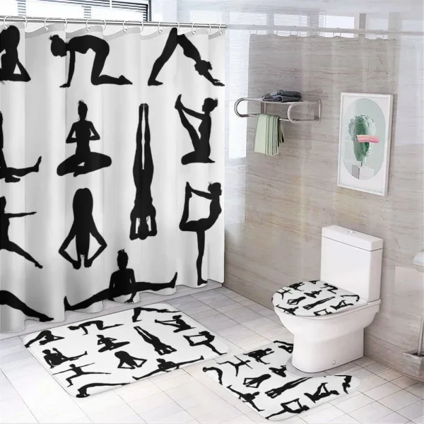 Asanas Forms Wellness on a shower curtain