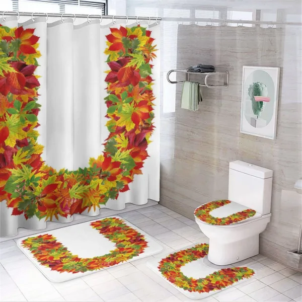 Autumn Fall Alphabet on a shower curtain