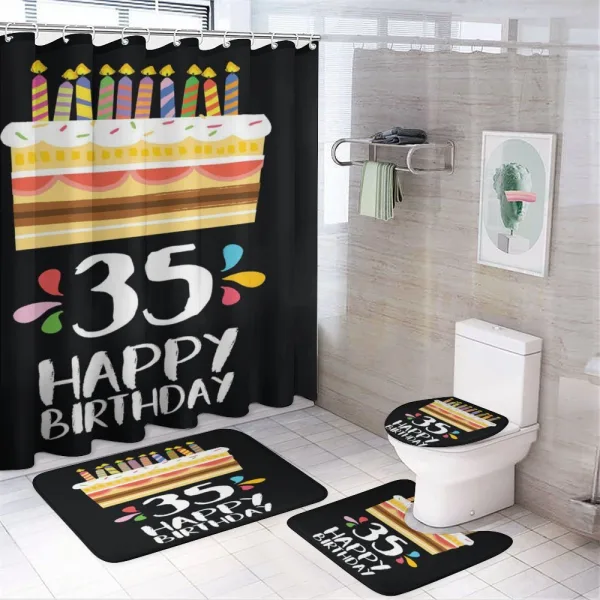 Cake Candles Art on a shower curtain