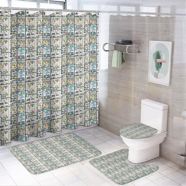 Cityscape Road on a shower curtain