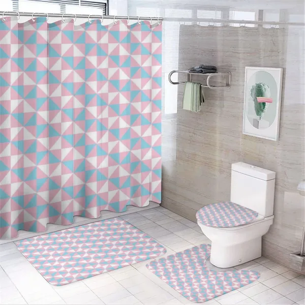 Diagonal Square Shapes on a shower curtain