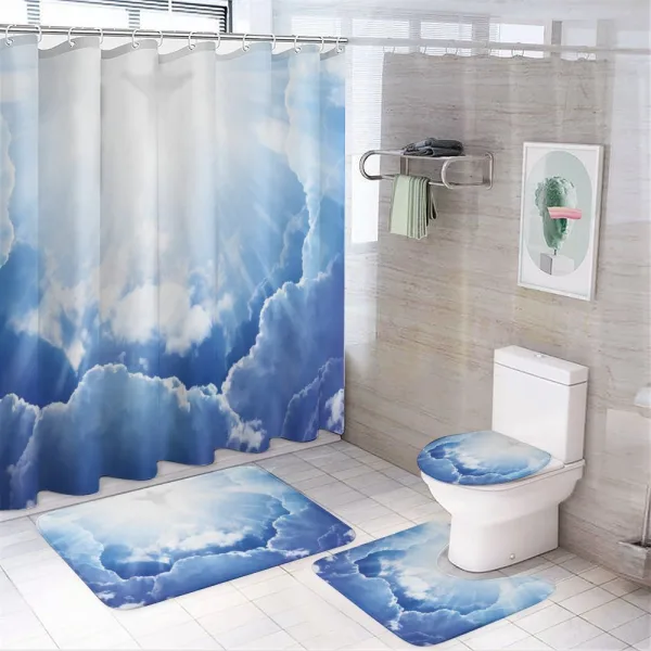 Ethereal Blue Sky on a shower curtain