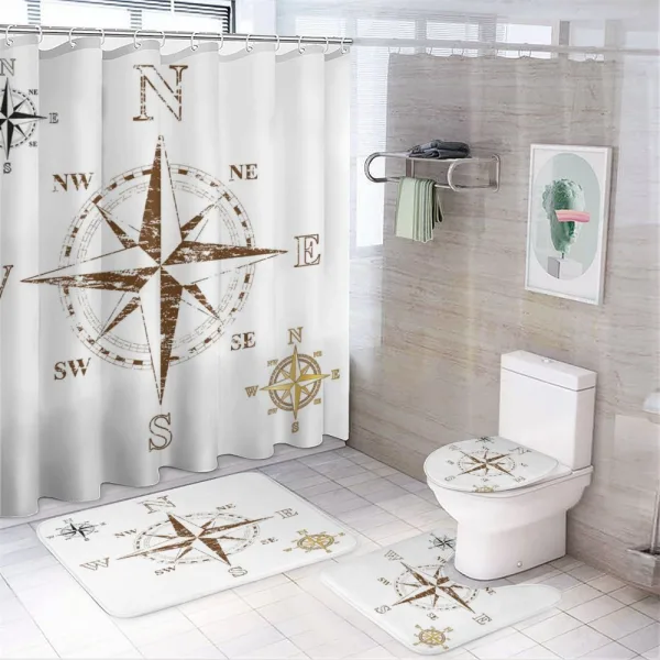 Faded Windrose Sailing on a shower curtain