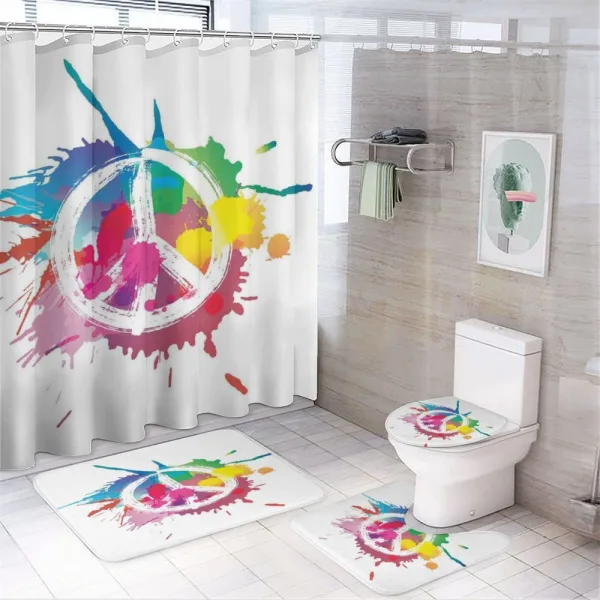 Grunge Pacifism Theme on a shower curtain