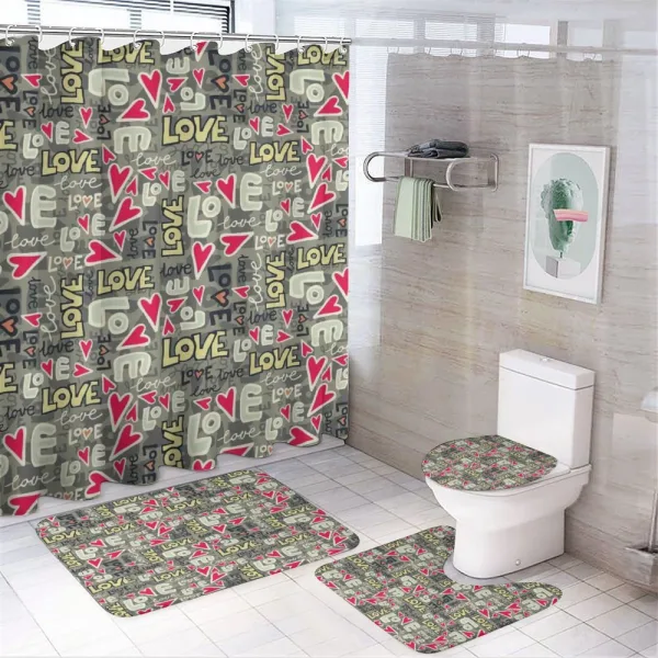 Hearty Love Art on a shower curtain
