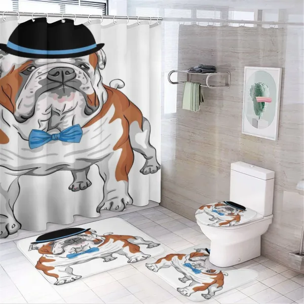 Hipster Dog on a shower curtain