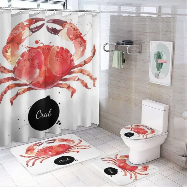 Ink Splatter King Crab on a shower curtain