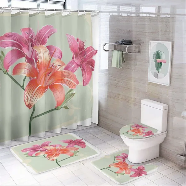 Lily Flora Bloom on a shower curtain