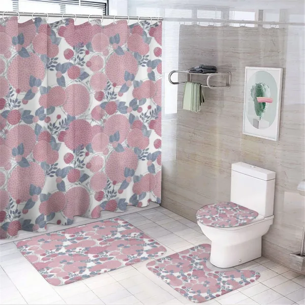 Modern Round Flowers on a shower curtain