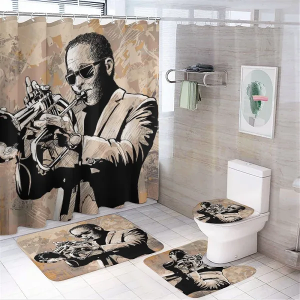 Musician on a shower curtain