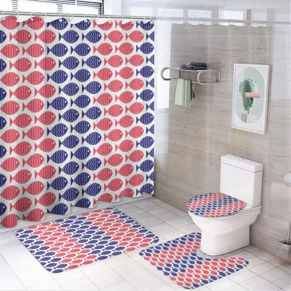 Nautical Fish Theme Design on a shower curtain