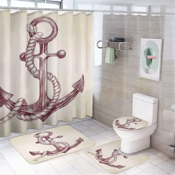Realistic Marine Design on a shower curtain