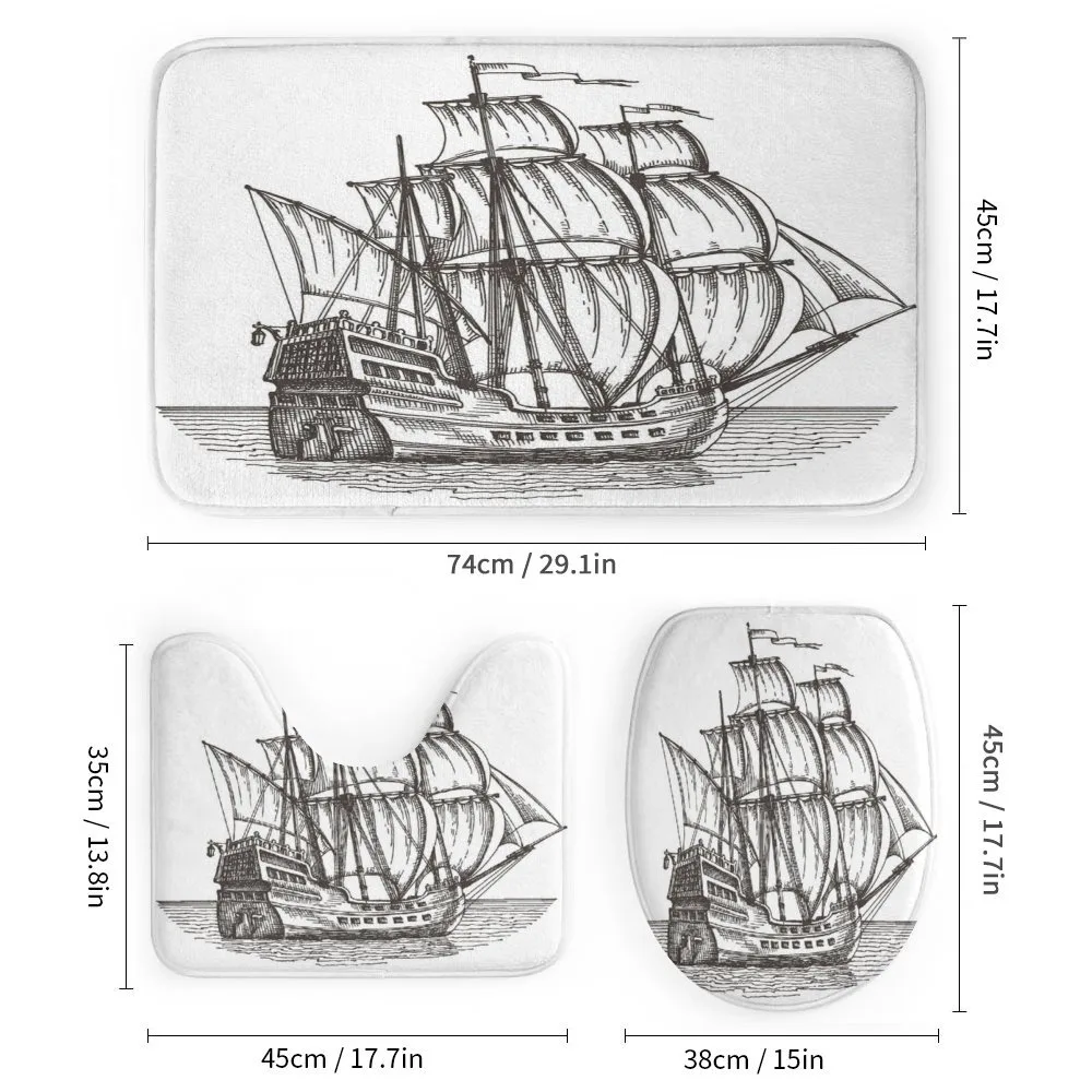 Retro Ship on Water — Detail 1