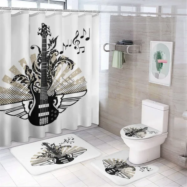 Rock and Roll Pattern on a shower curtain