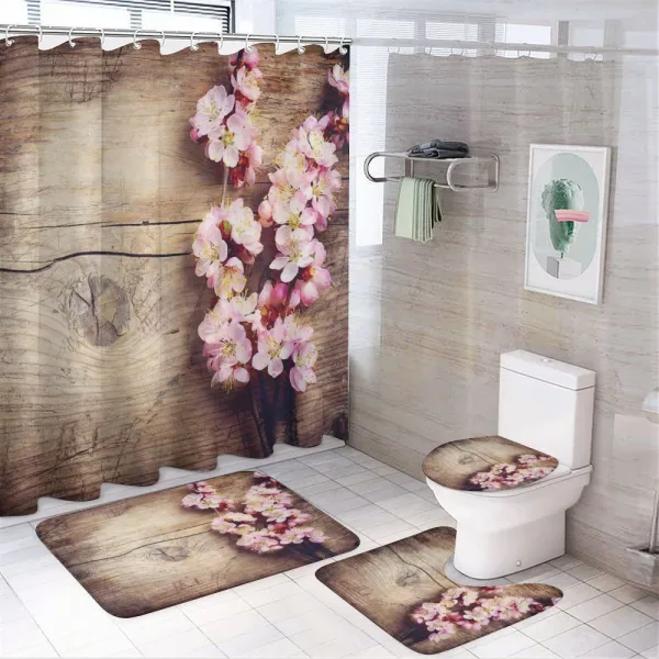 Spring Blossom on Wood on a shower curtain