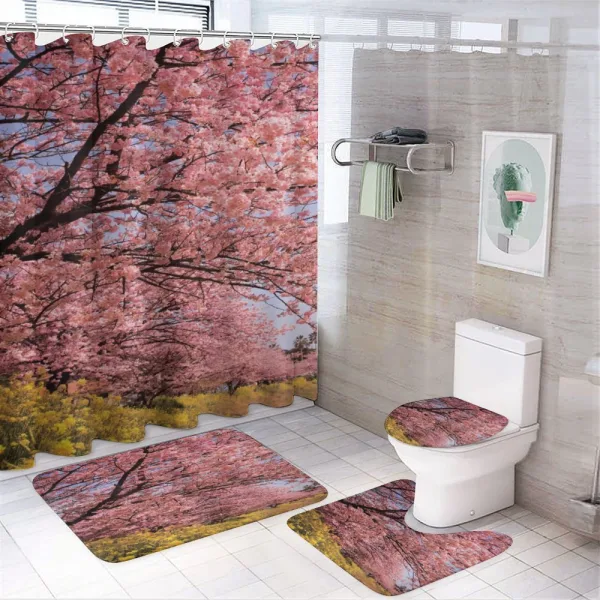 Spring Sakura Japanese on a shower curtain