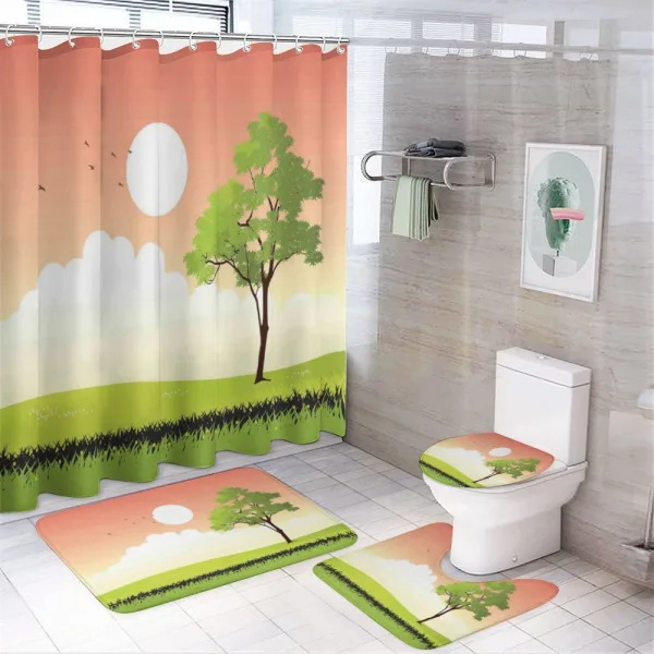 Summer Season Country Scene on a shower curtain