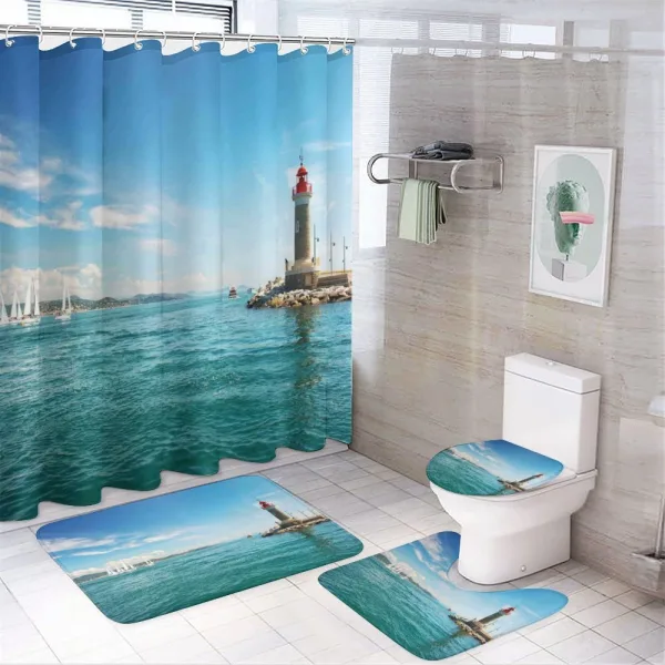 Sunny Day by the Sea on a shower curtain