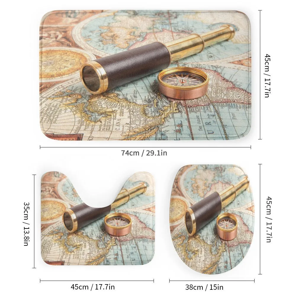 Telescope on Antique Map — Detail 1