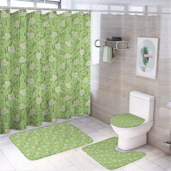 Tender Anthurium Flowers on a shower curtain