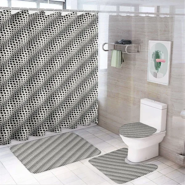 Wavy Rhombus Shapes on a shower curtain