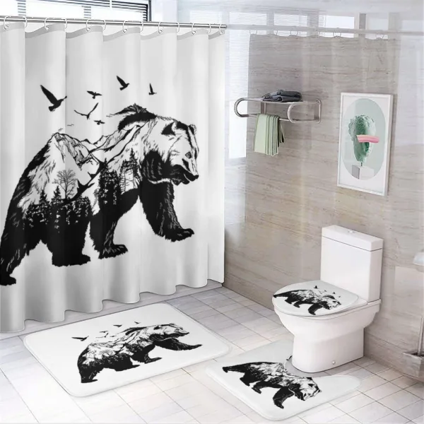 Wildlife Mammal Silhouette on a shower curtain