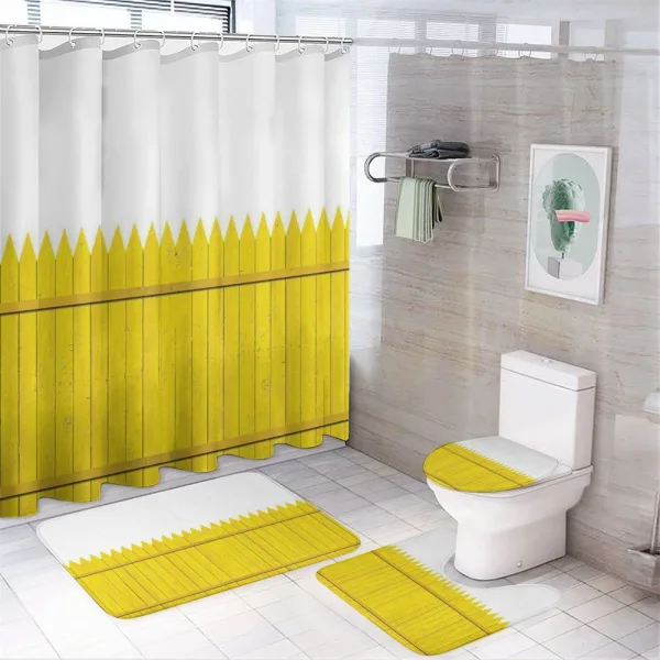 Wooden Picket Fence on a shower curtain