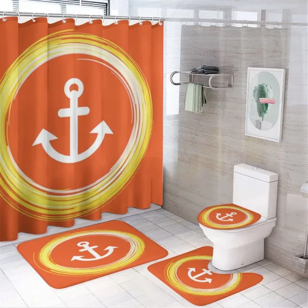 Anchor Image in Circle on a shower curtain