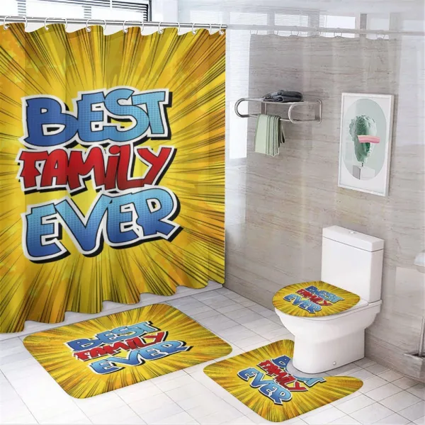 Best Family Ever Words on a shower curtain