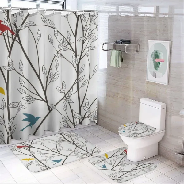 Birds Wildlife Cartoon on a shower curtain