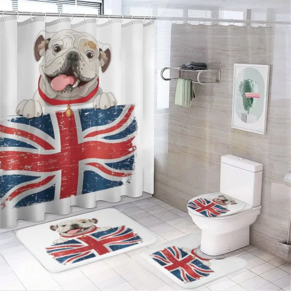British Dog on a shower curtain