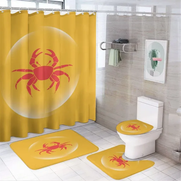 Bubble Seafood on a shower curtain