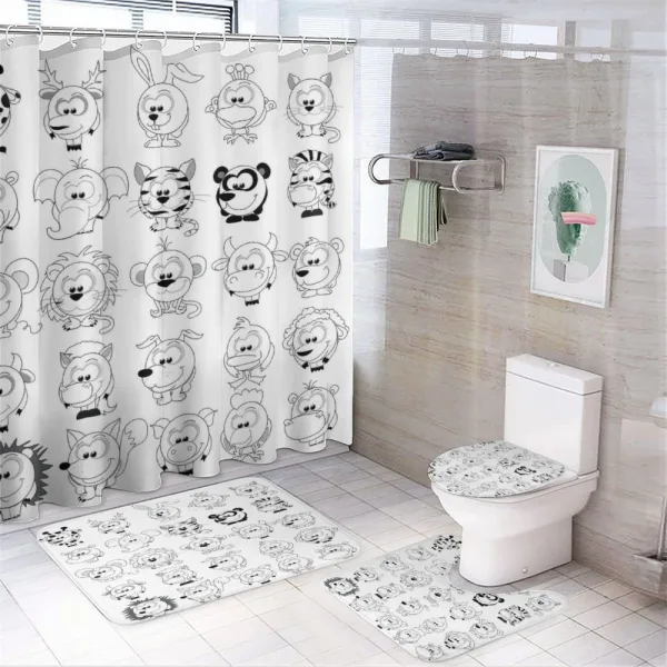 Cartoon Animals Zebra on a shower curtain