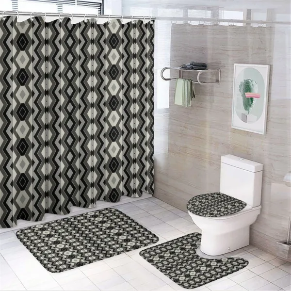 Chevron Zigzags Boho on a shower curtain