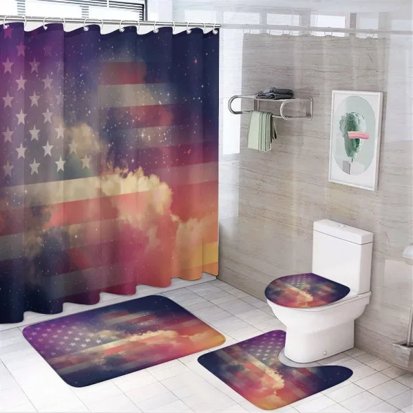 Cloudy Night USA on a shower curtain