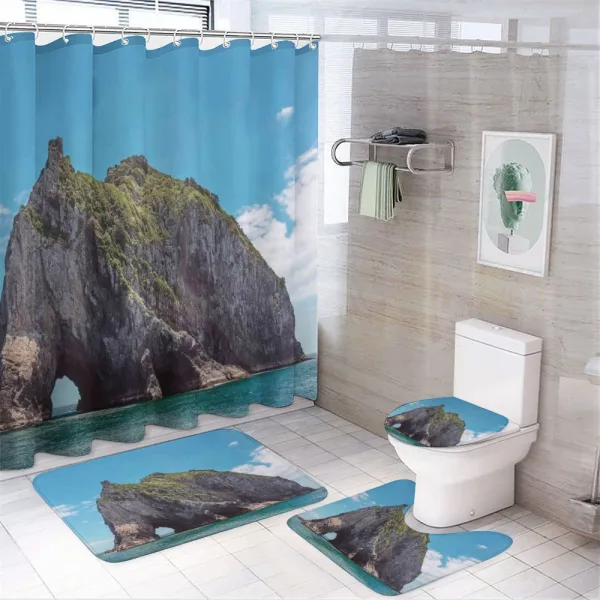 Elephant Shape Rock Bay on a shower curtain