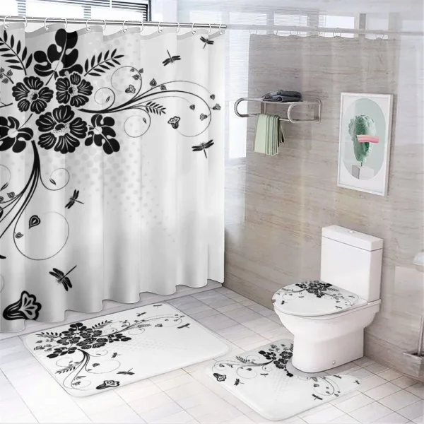 Fern Plants Floral on a shower curtain