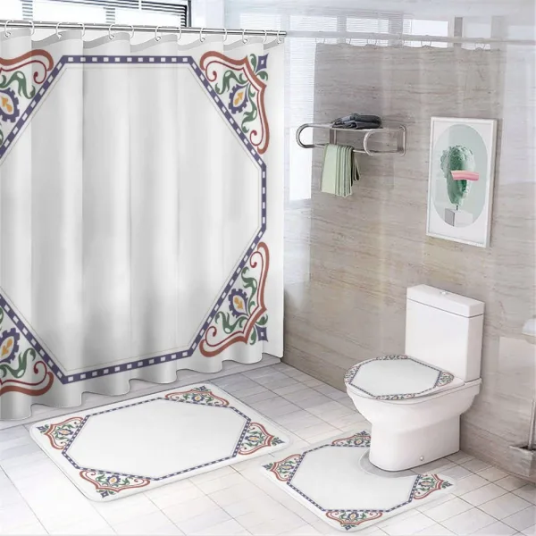 Geometric Frame on a shower curtain