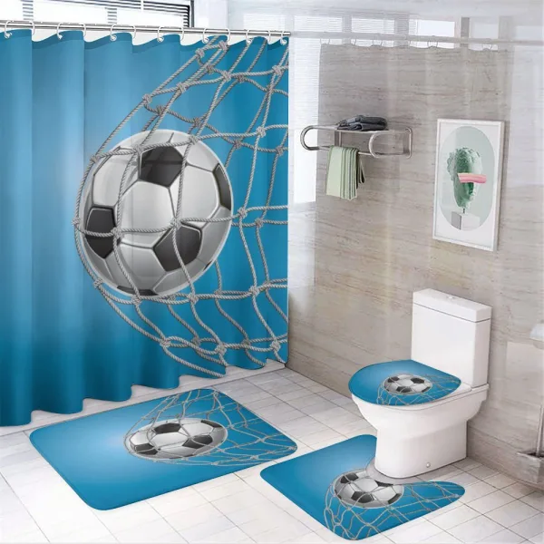 Goal Ball in the Net on a shower curtain