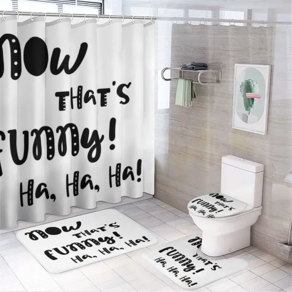 Jokes and Laughing on a shower curtain
