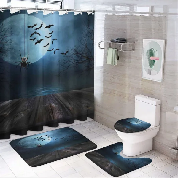 Lake Scene Bat on a shower curtain