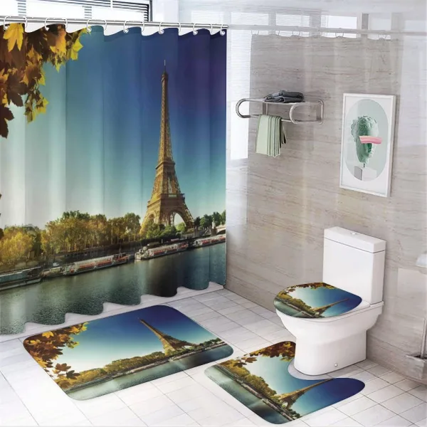 Paris with Tower on a shower curtain