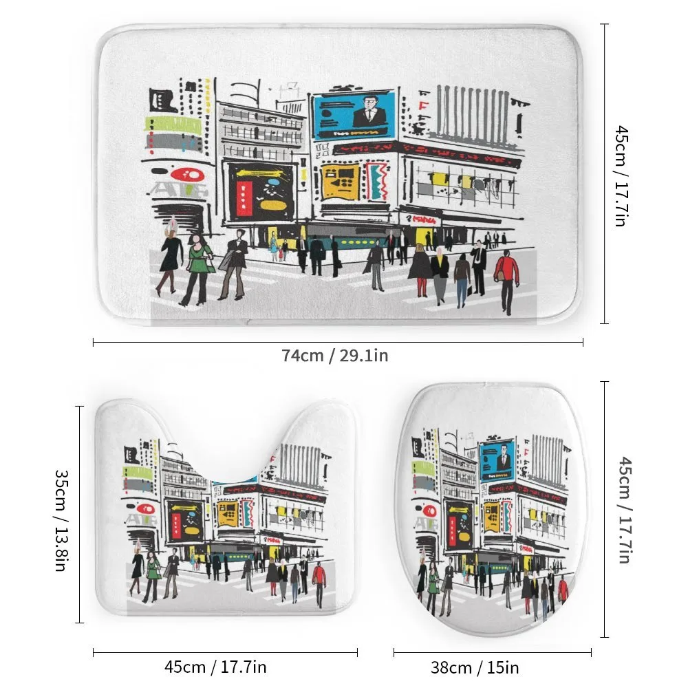 Pedestrians and Busy City — Detail 1