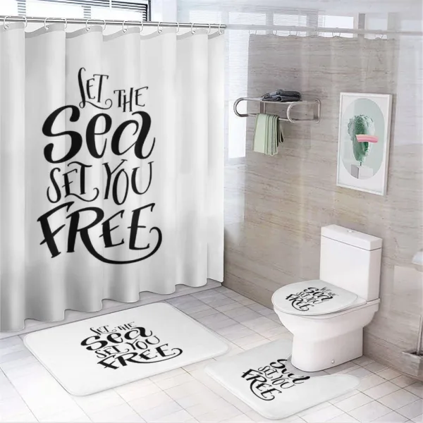 Summer Vacation Phrase on a shower curtain