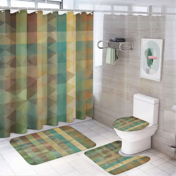 Triangles Mosaic Retro on a shower curtain